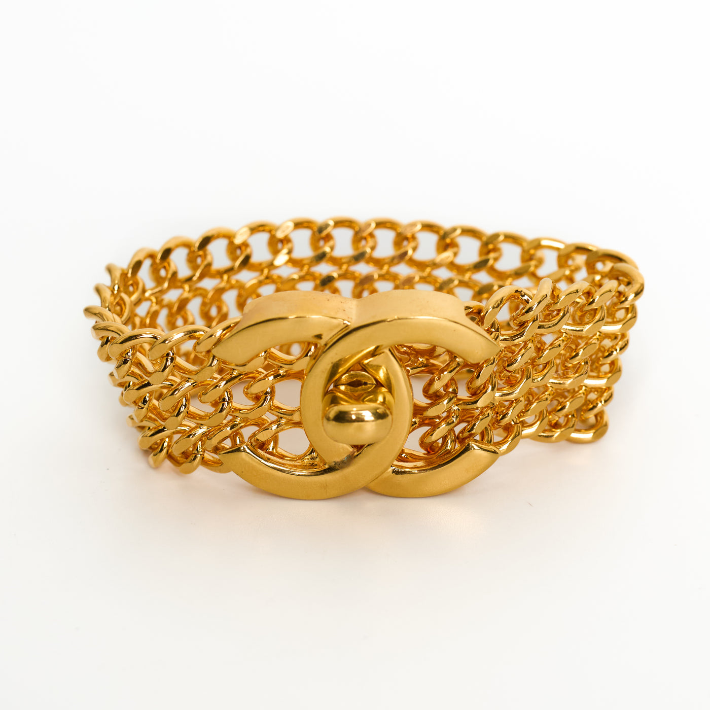 Chanel Vintage Interlocking CC Turnlock Bracelet
