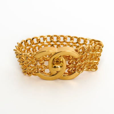 Chanel Vintage Interlocking CC Turnlock Bracelet