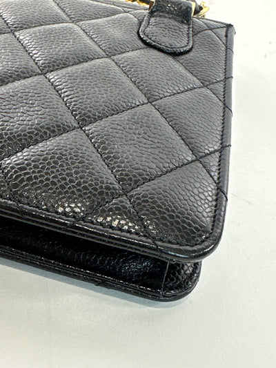 Chanel Vintage Black Caviar Crossbody Bag