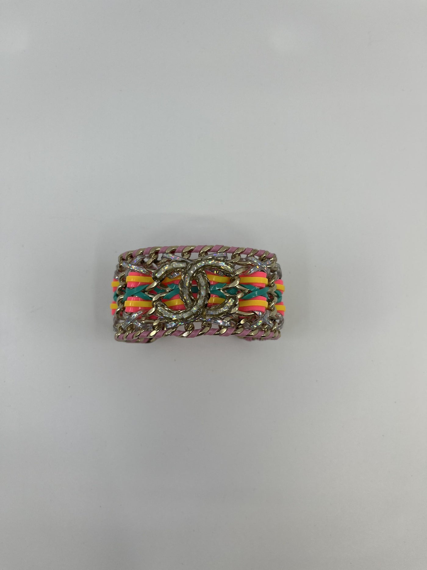Chanel Chain Link and PVC Threaded CC Cuff