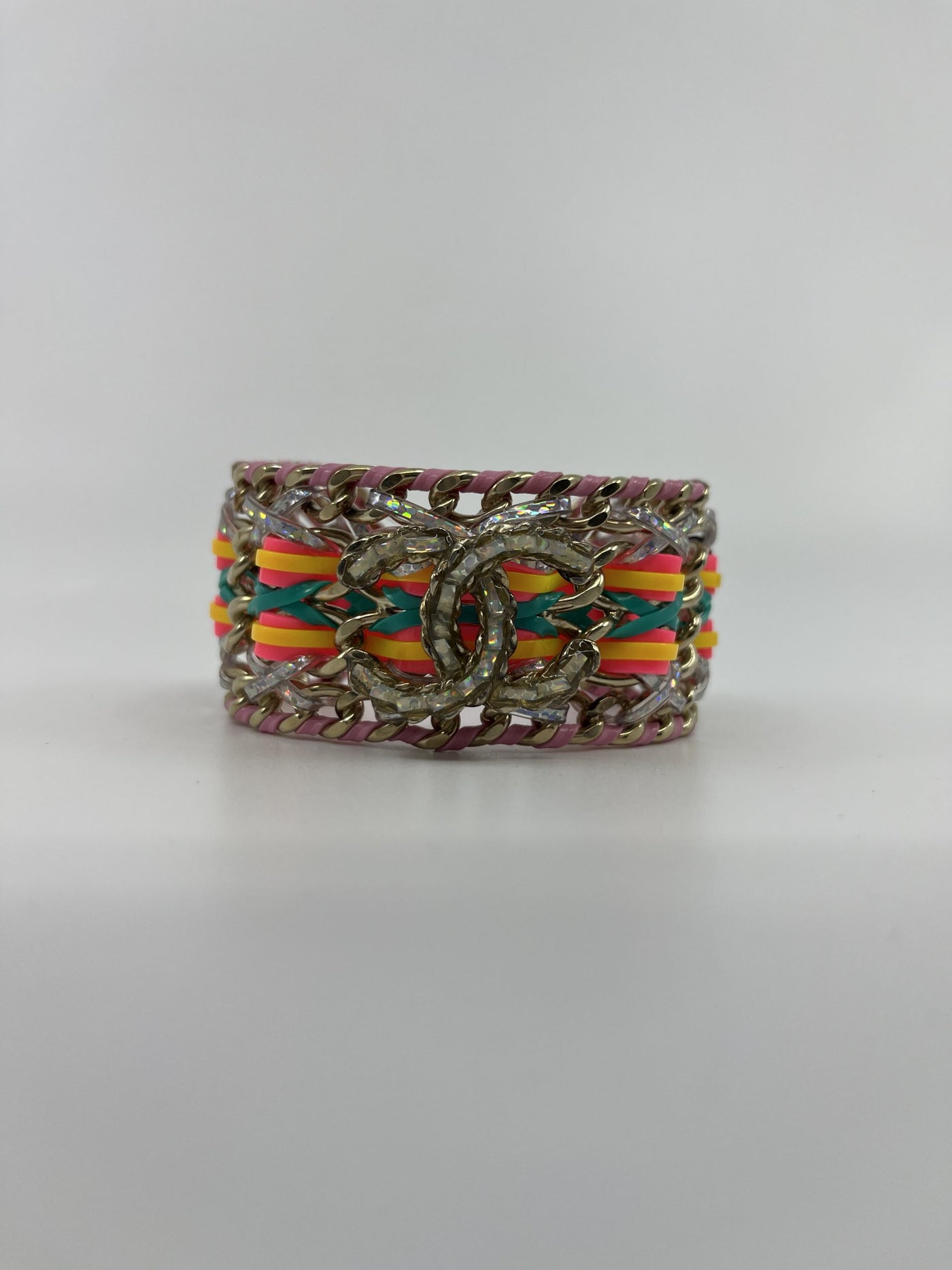 Chanel Chain Link and PVC Threaded CC Cuff