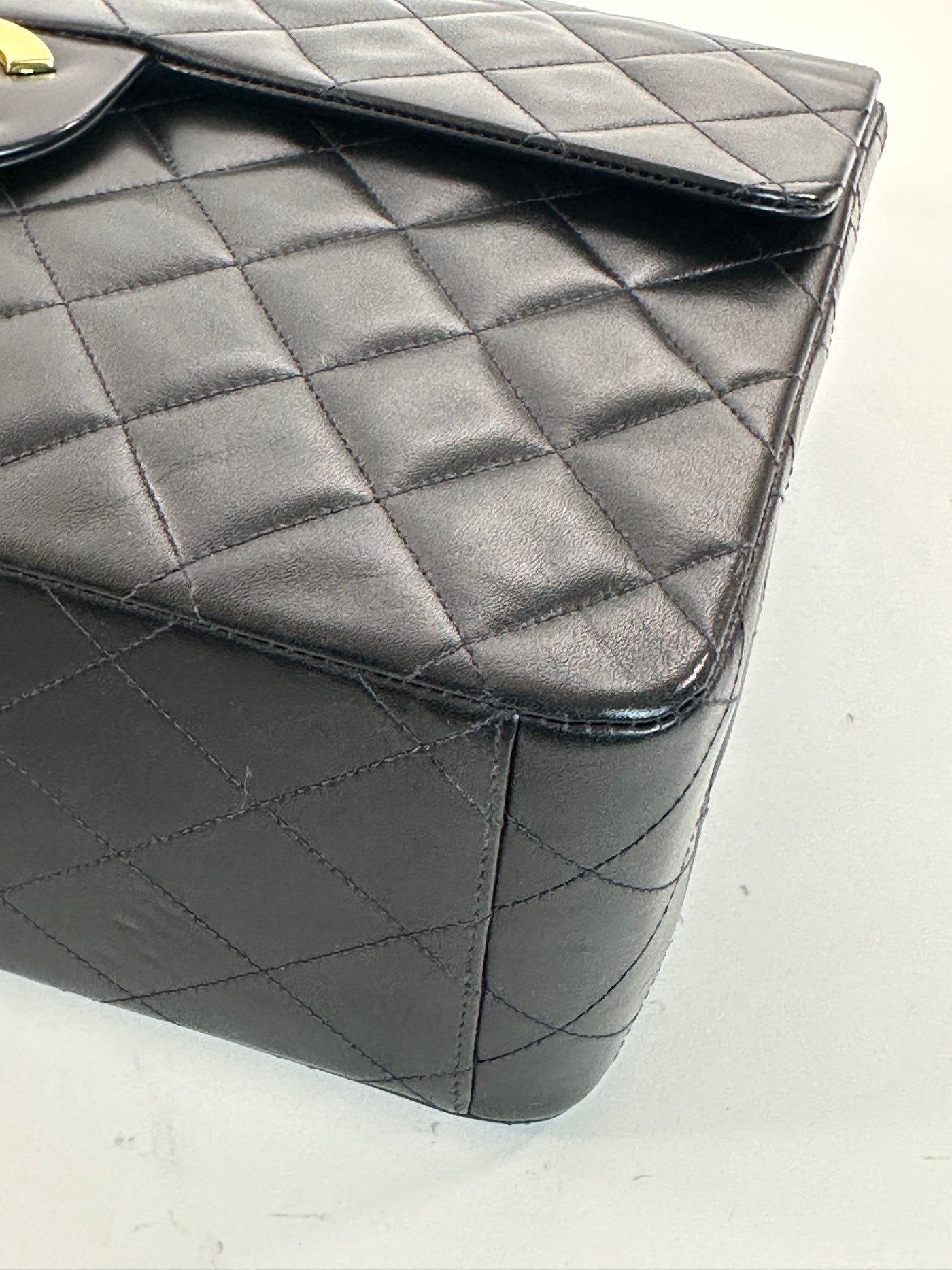 Chanel Vintage Black Lambskin Maxi Single Flap
