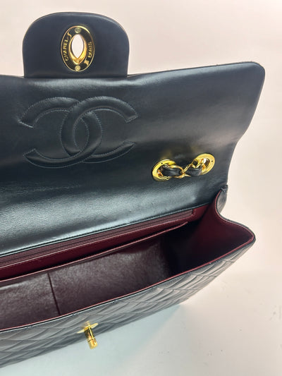 Chanel Vintage Black Lambskin Maxi Single Flap