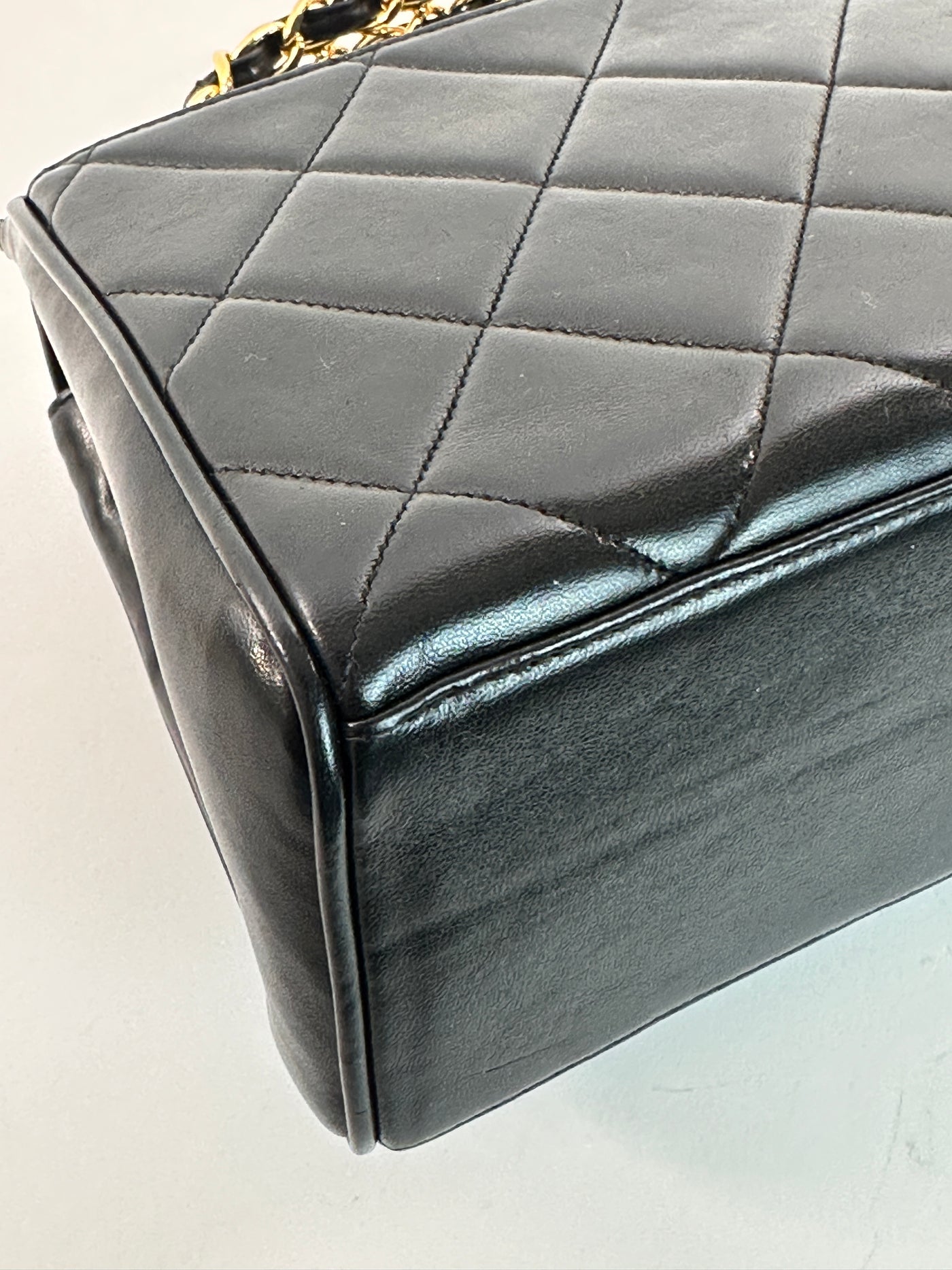 Chanel Vintage Black Lambskin Top Handle Bag