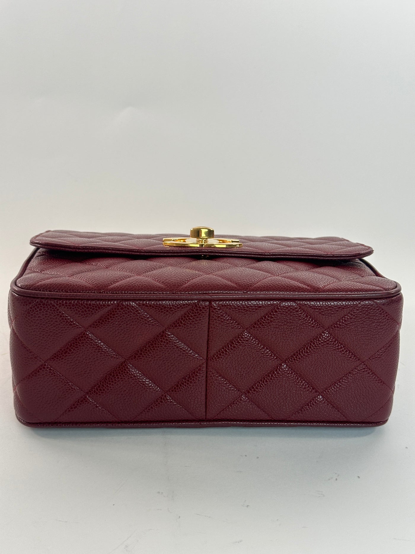 Chanel Rare Vintage Red Caviar XXL CC Half Flap