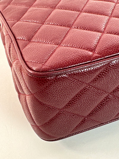 Chanel Rare Vintage Red Caviar XXL CC Half Flap