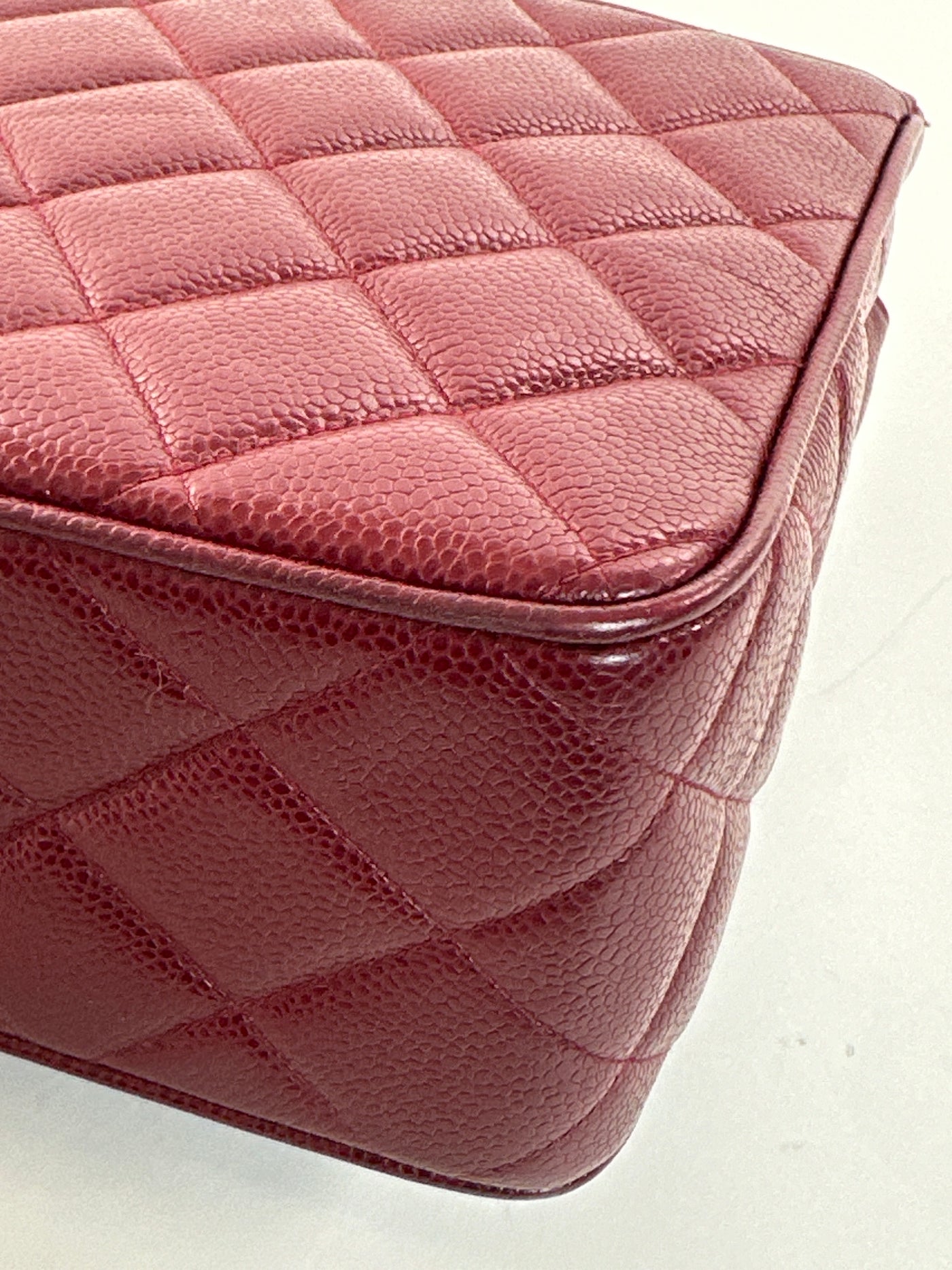 Chanel Rare Vintage Red Caviar XXL CC Half Flap
