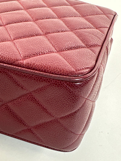 Chanel Rare Vintage Red Caviar XXL CC Half Flap