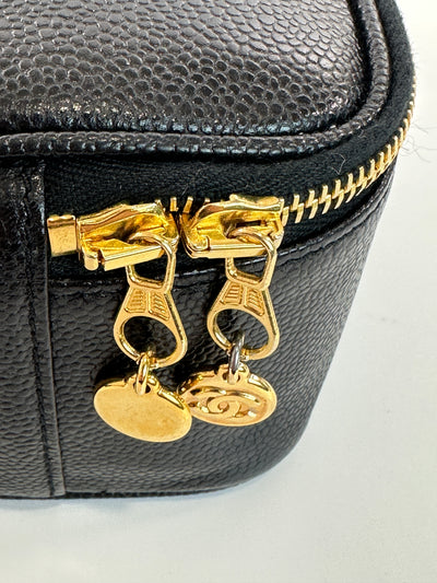 Chanel Vintage Black Caviar CC Vanity