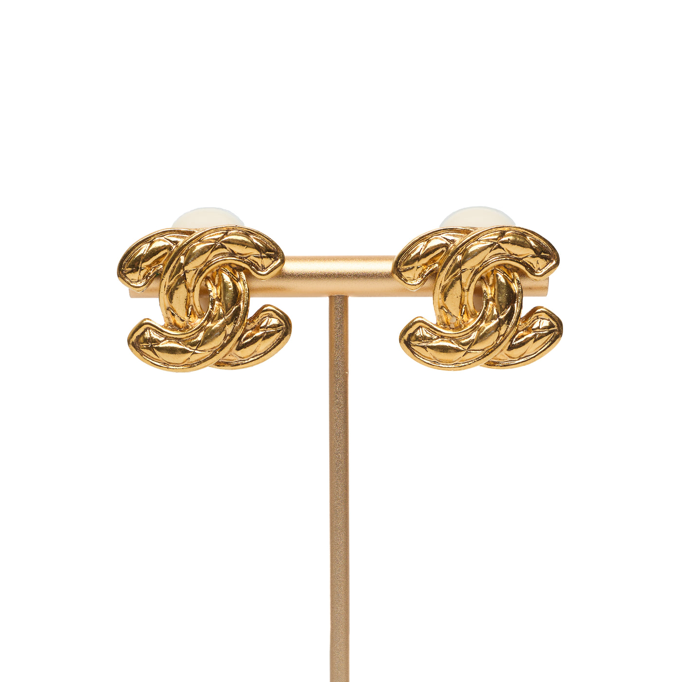 Chanel Vintage Quilted CC Studs