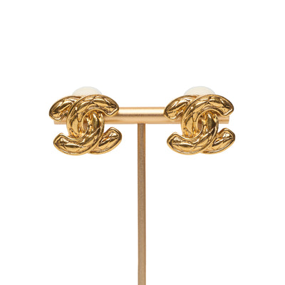 Chanel Vintage Quilted CC Studs