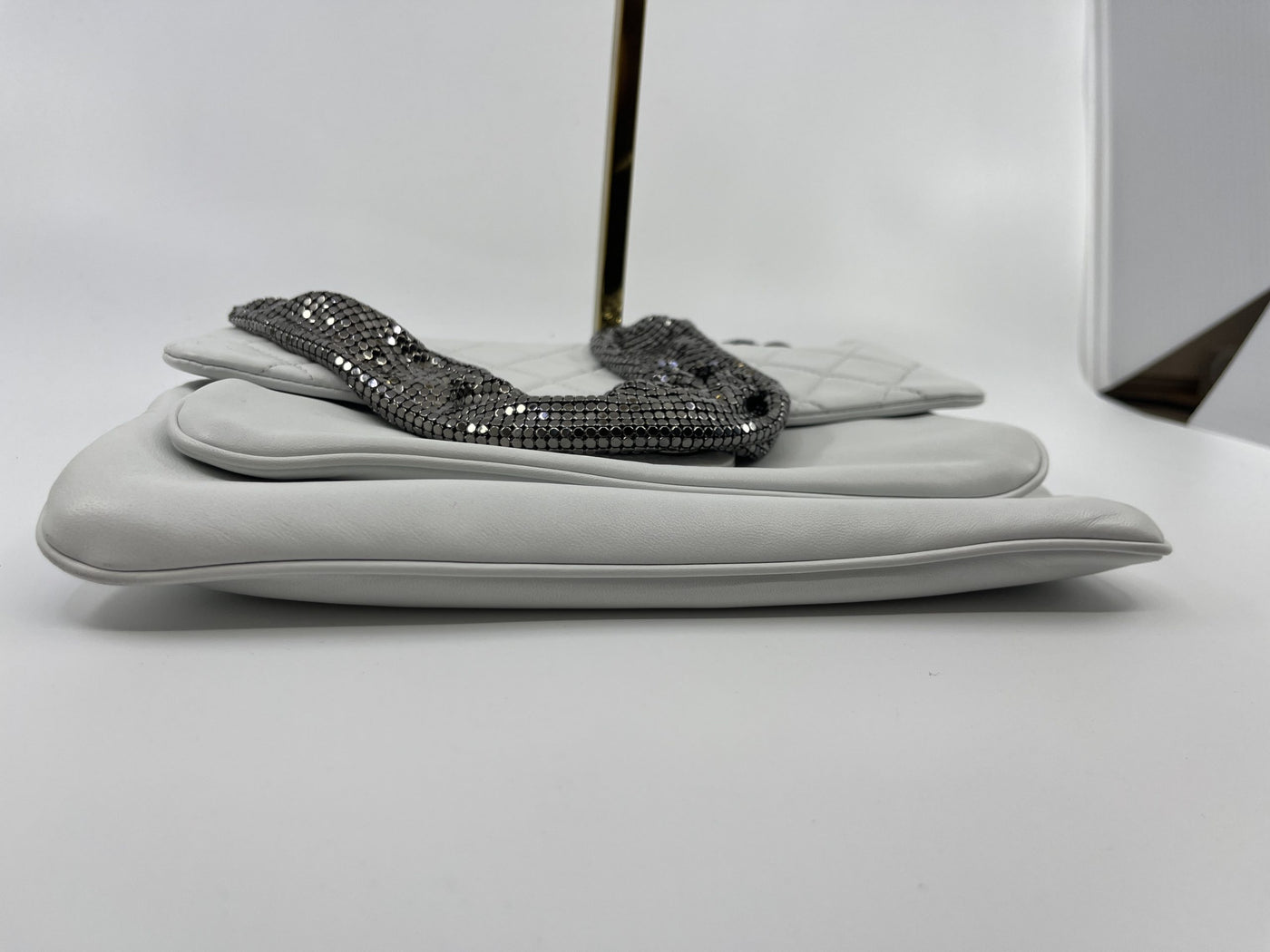 Chanel Ltd Ed Off White Chain Mail Shoulder Bag