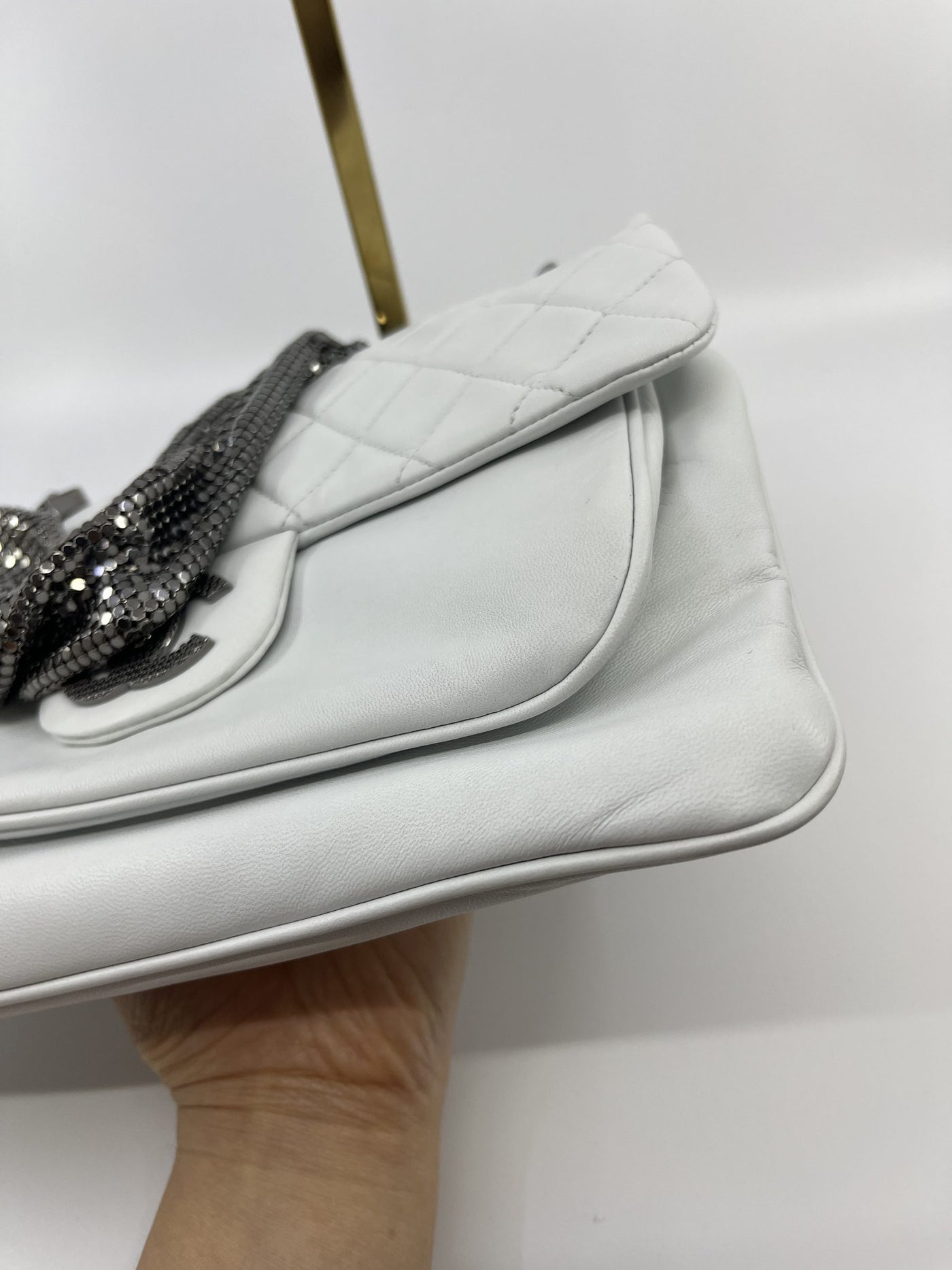 Chanel Ltd Ed Off White Chain Mail Shoulder Bag