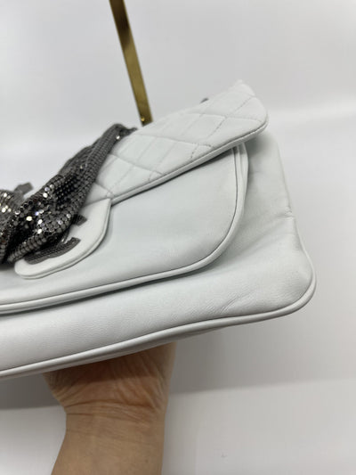Chanel Ltd Ed Off White Chain Mail Shoulder Bag