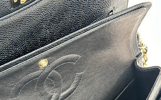 Chanel Vintage Black Caviar Classic Medium Double Flap