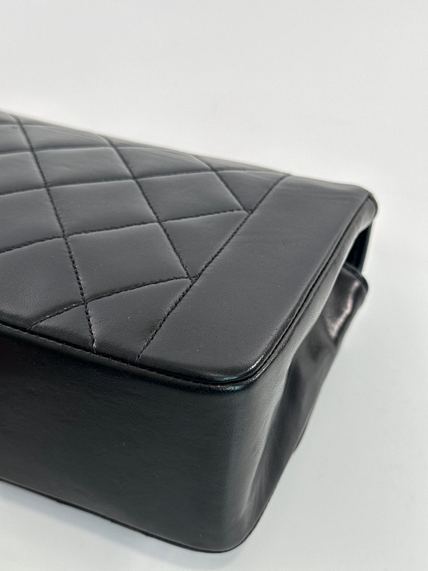 Chanel Vintage Black Lambskin Small Diana