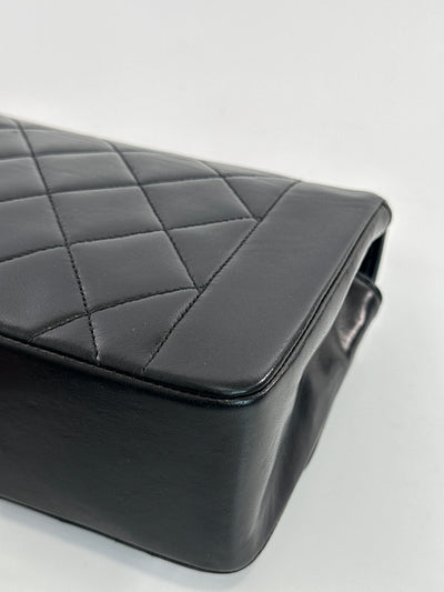 Chanel Vintage Black Lambskin Small Diana