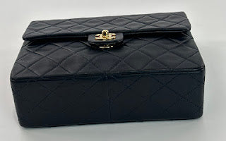 Chanel Navy Blue Lambskin Square Mini 20