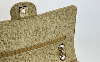 Chanel Rare Vintage Beige Speckled Caviar Medium Classic Double Flap