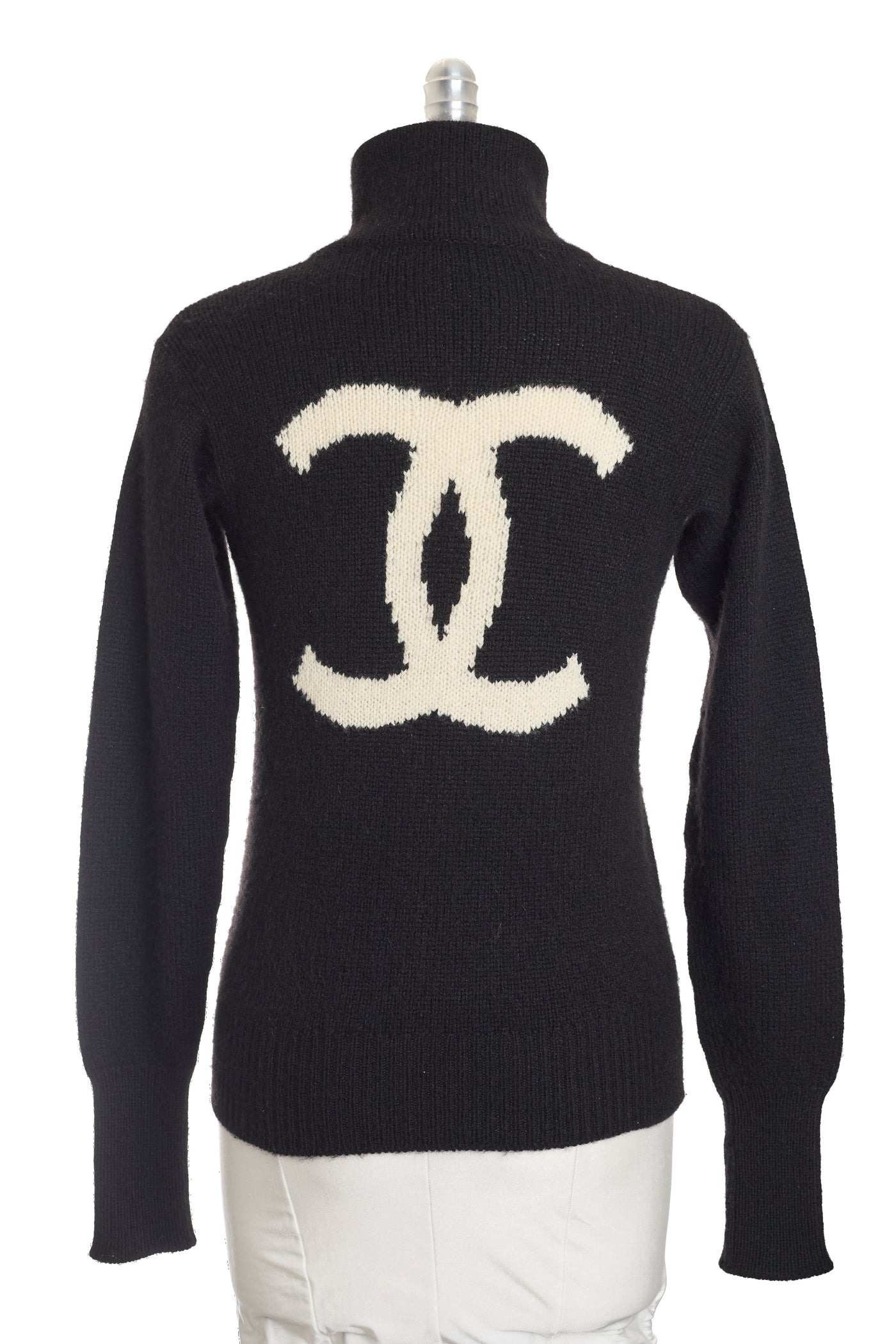 Chanel Vintage XXL CC Knit Quarter Zip