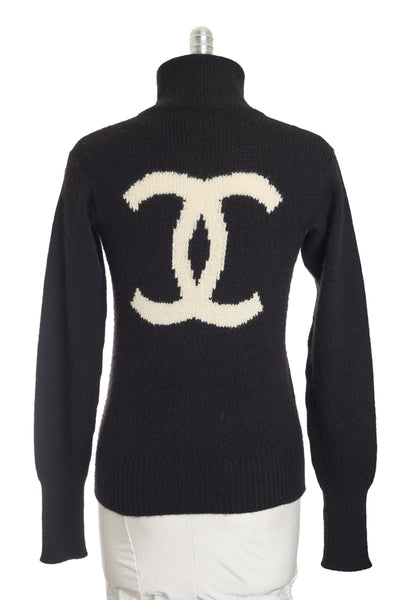 Chanel Vintage XXL CC Knit Quarter Zip