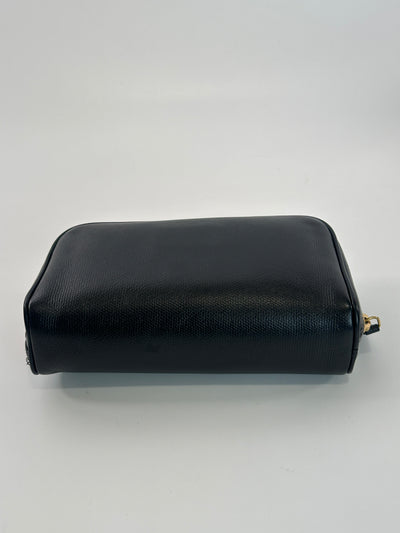 Chanel Vintage Black Calfskin CC Zip Pouch