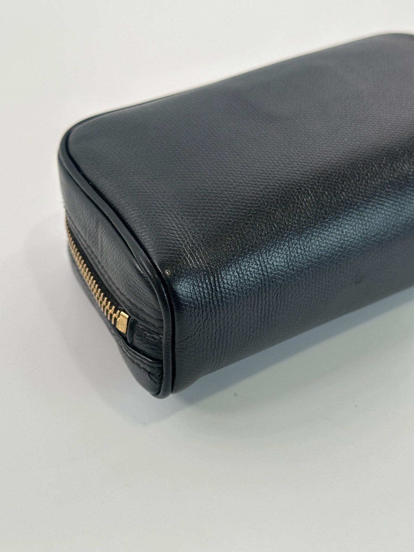 Chanel Vintage Black Calfskin CC Zip Pouch