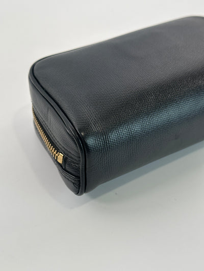 Chanel Vintage Black Calfskin CC Zip Pouch