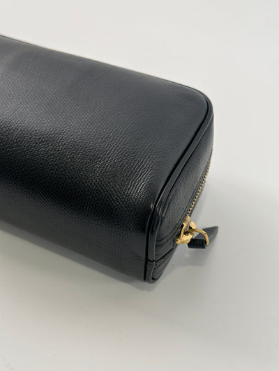 Chanel Vintage Black Calfskin CC Zip Pouch