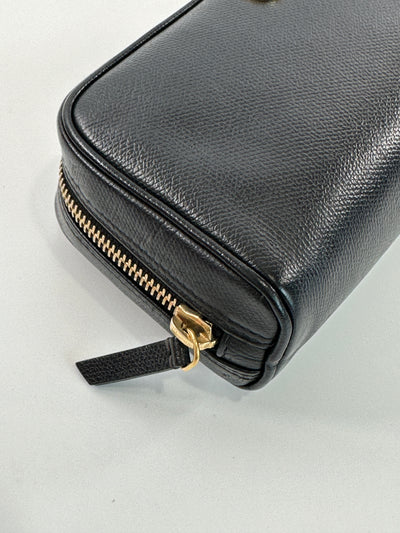 Chanel Vintage Black Calfskin CC Zip Pouch
