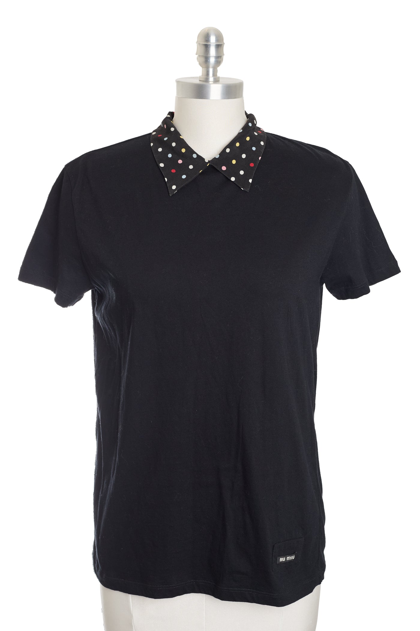 Miu Miu Black Polka Dot Collar Shirt