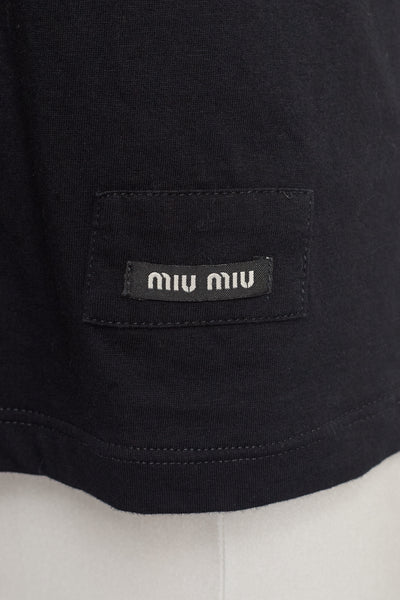 Miu Miu Black Polka Dot Collar Shirt