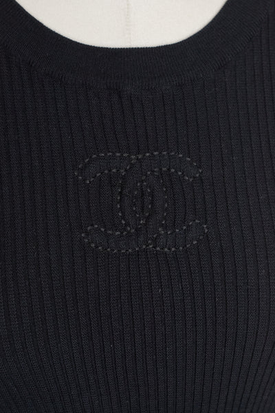 Chanel Midnight Blue Knit CC Dress