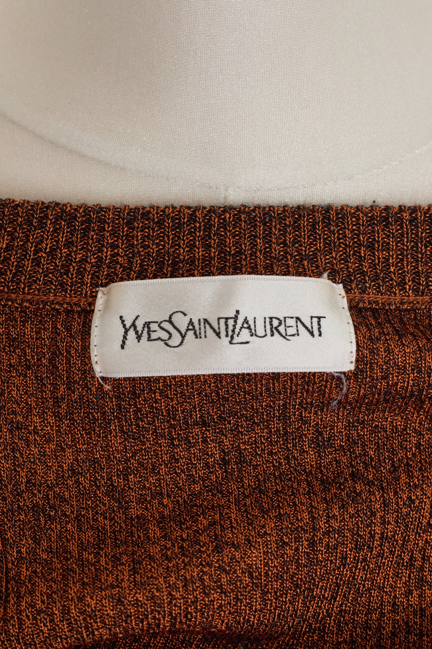 Saint Laurent Vintage Orange Marled Cardigan