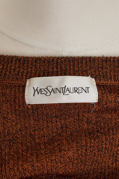 Saint Laurent Vintage Orange Marled Cardigan