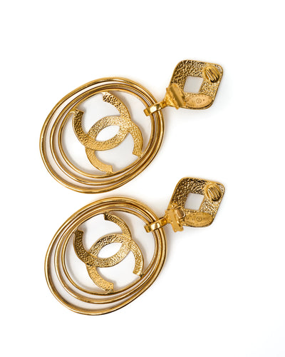 Chanel Rare Vintage Nesting CC Earrings