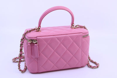 Chanel Pink Lambskin Vanity Crossbody Bag