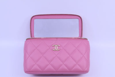 Chanel Pink Lambskin Vanity Crossbody Bag