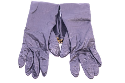Chanel Vintage Black Lambskin Long Gloves