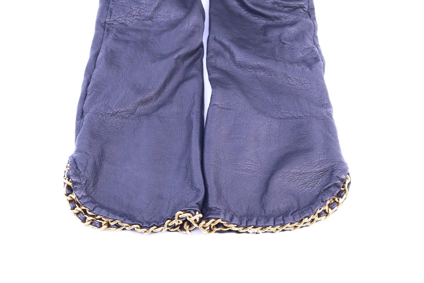 Chanel Vintage Black Lambskin Long Gloves