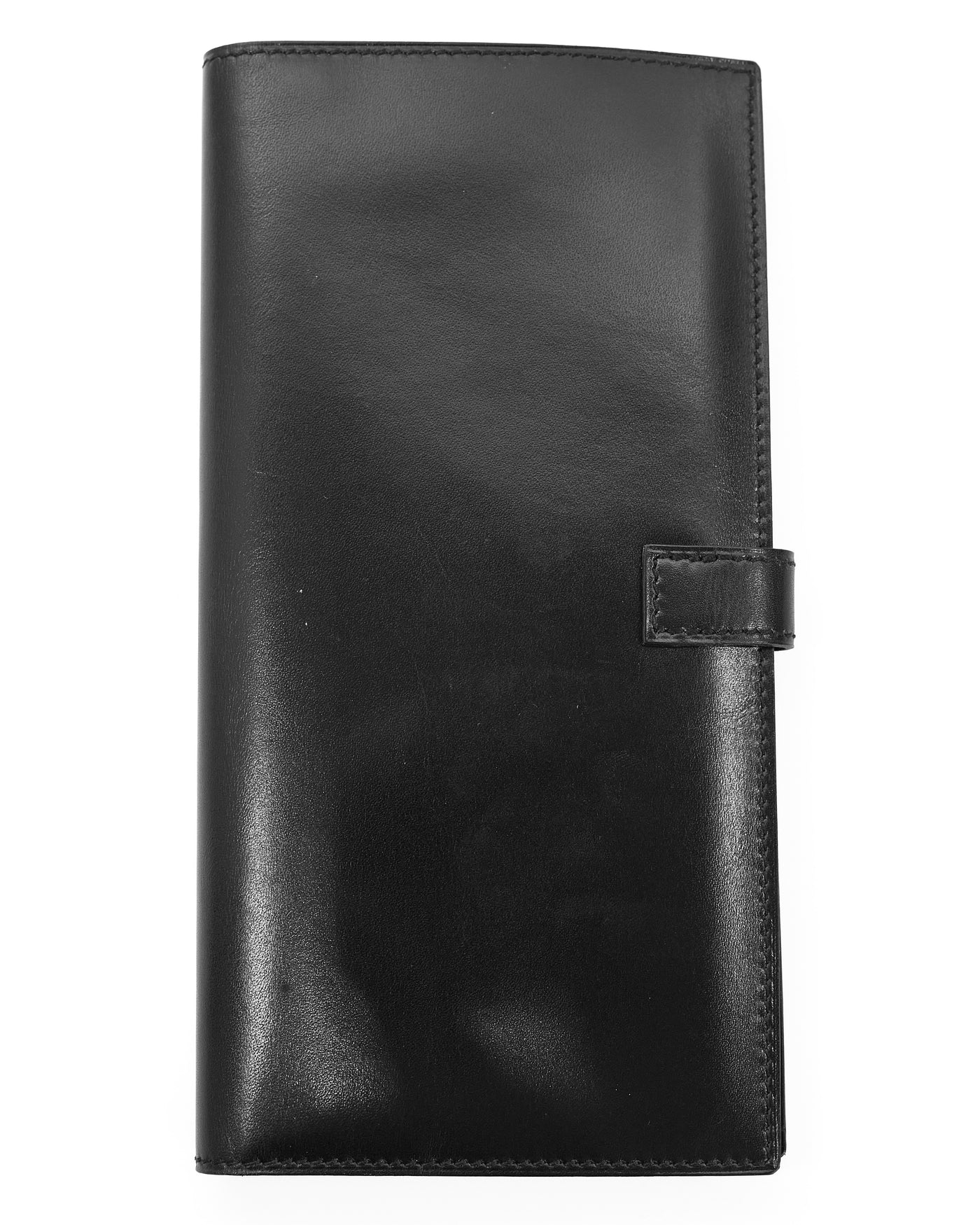 Hermes Vintage Black Box Calf Saumur Long Wallet