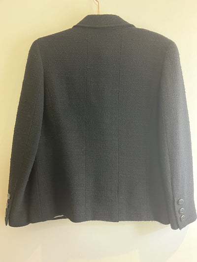 Chanel Vintage Black Boucle Jacket and Skirt Suit Set