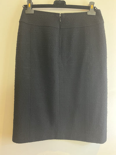 Chanel Vintage Black Boucle Jacket and Skirt Suit Set