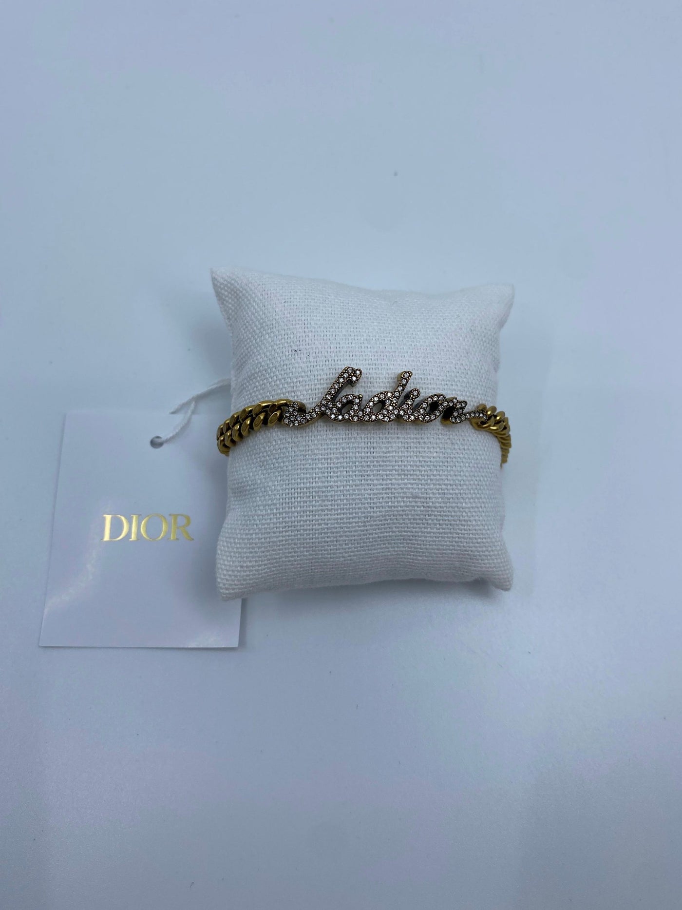 Jadior Crystal Script Thick Chain Bracelet