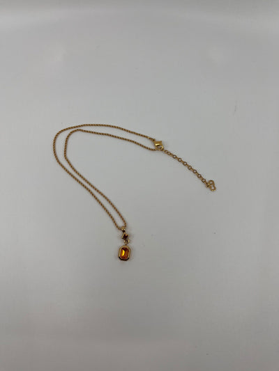 Christian Dior Orange and Purple Crystal Necklace
