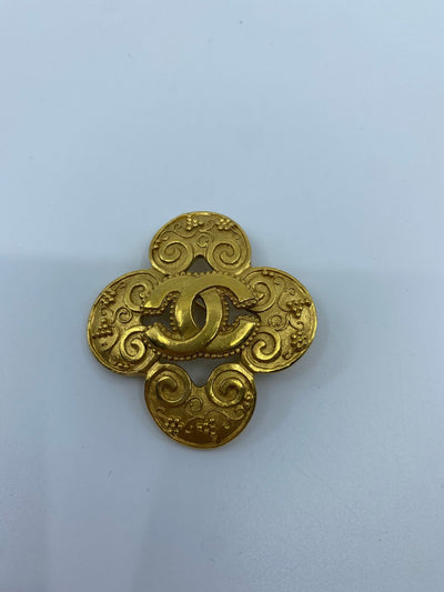 Chanel Vintage Clover Brooch