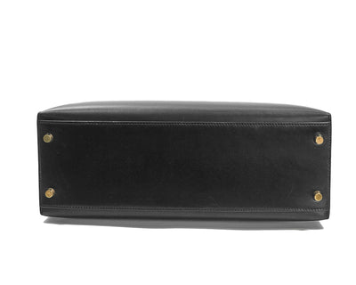 Hermes Vintage Black Box Calf Sellier Kelly 32