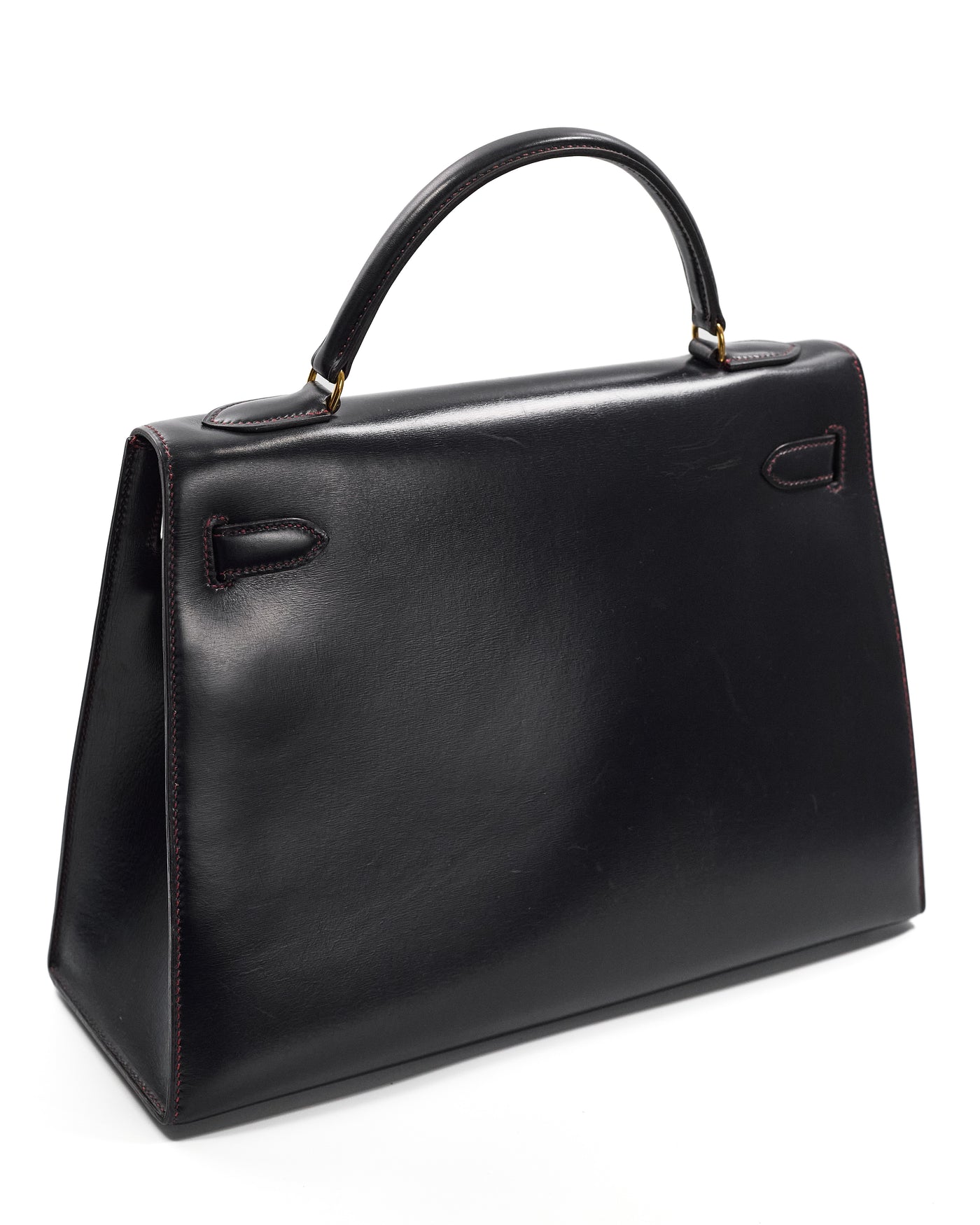 Hermes Vintage Navy Blue Box Calf Kelly 32