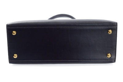Hermes Vintage Navy Blue Box Calf Dalvi MM