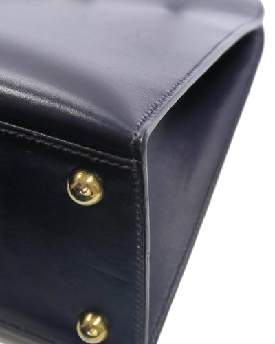 Hermes Vintage Navy Blue Box Calf Dalvi MM